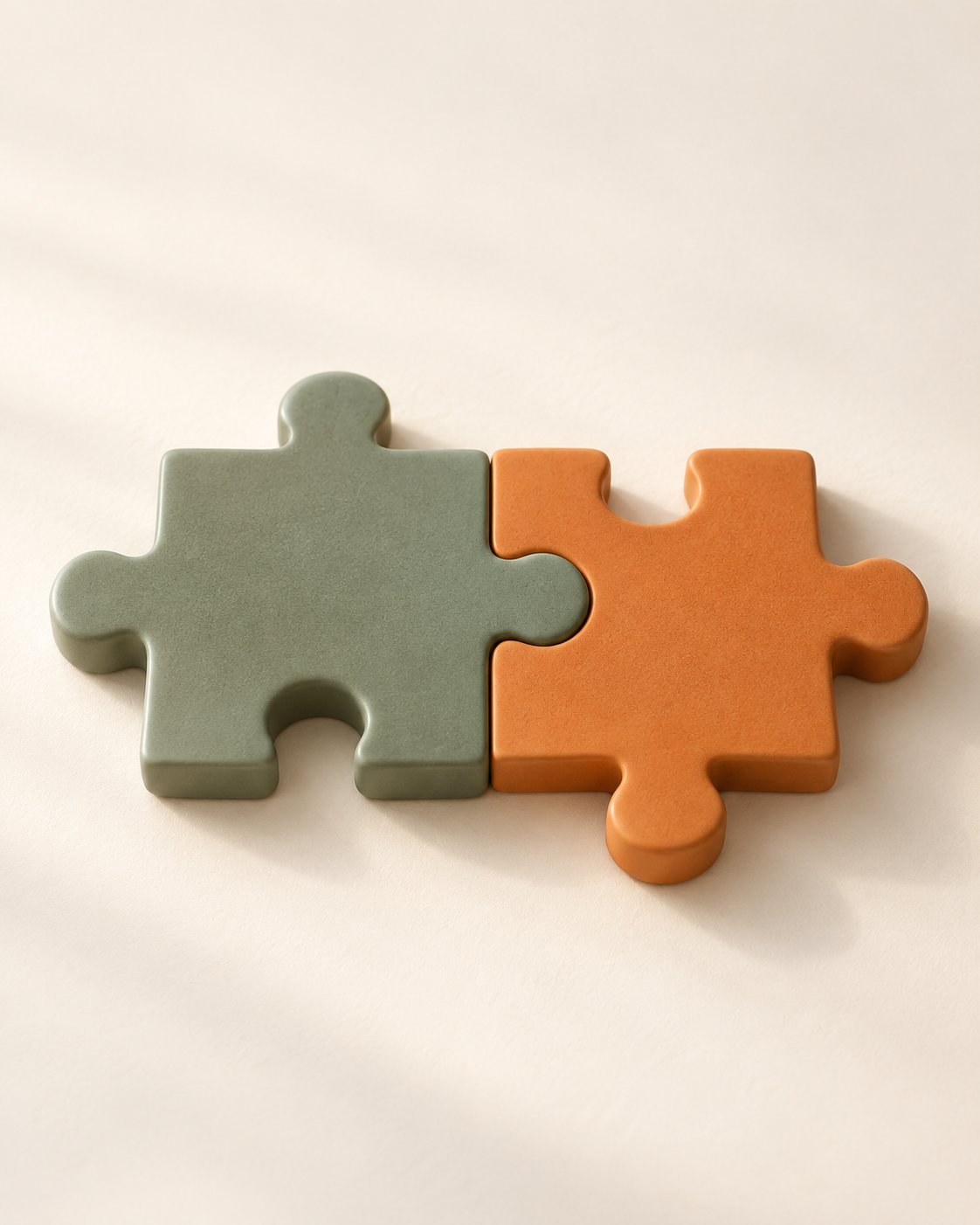 twee puzzelstukken, perfect passend